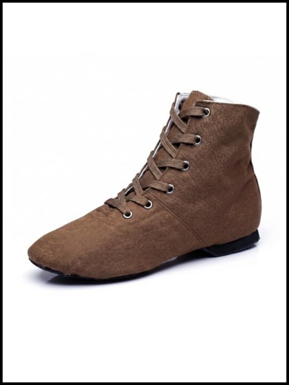 Womens Jazz Dance Boots Lace Up High Top Split Sole Ankle Boots Canvas